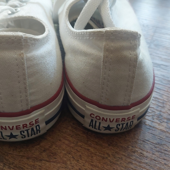 White Canvas Sneakers with Red Trim - Picture 3 of 5